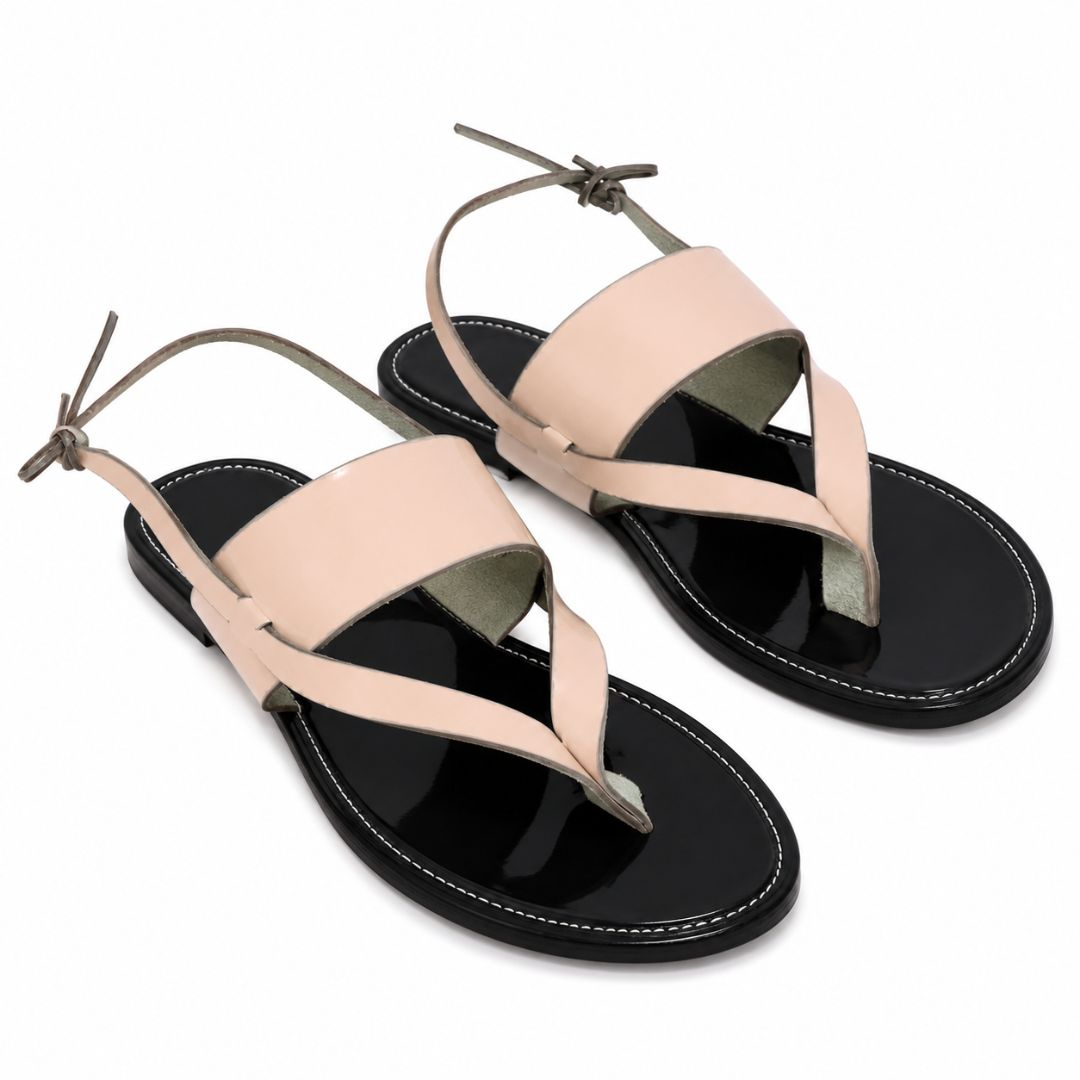 Womens Lace Up Open Toe Flat Sandals